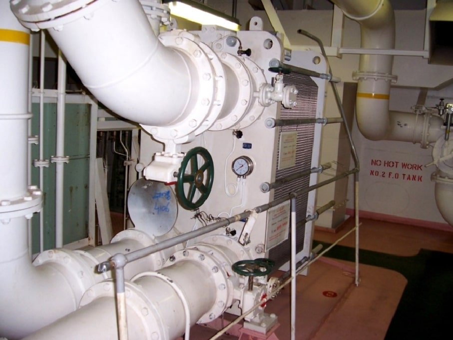 New Installation of Plate F.W. Cooler and Piping Works on board image 